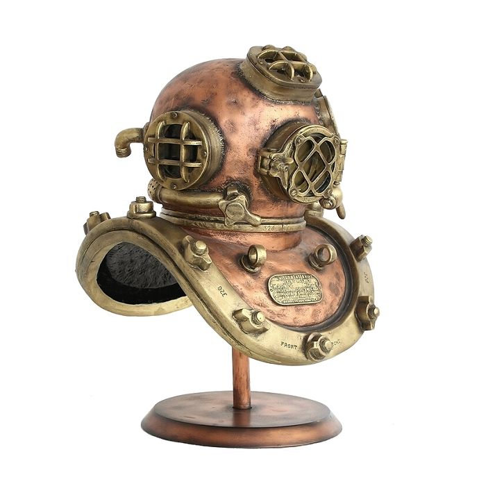 Taucherhelm groß Lampe auf Ständer  lebensgroß Beleuchtung
