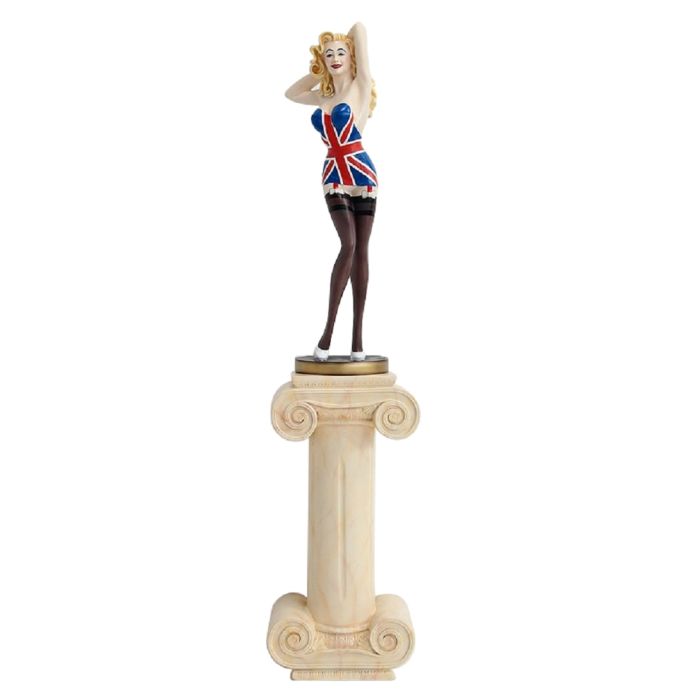 Sexy Model Amerika auf Säule verkleinert Deko- & Werbefigur