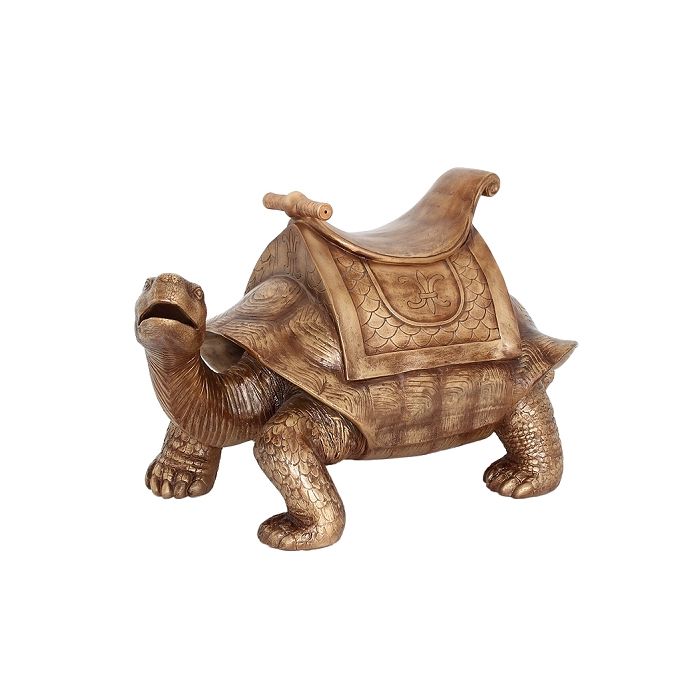 Schildkröte Gold mit Sattel lebensgroß Sitzmöglichkeit