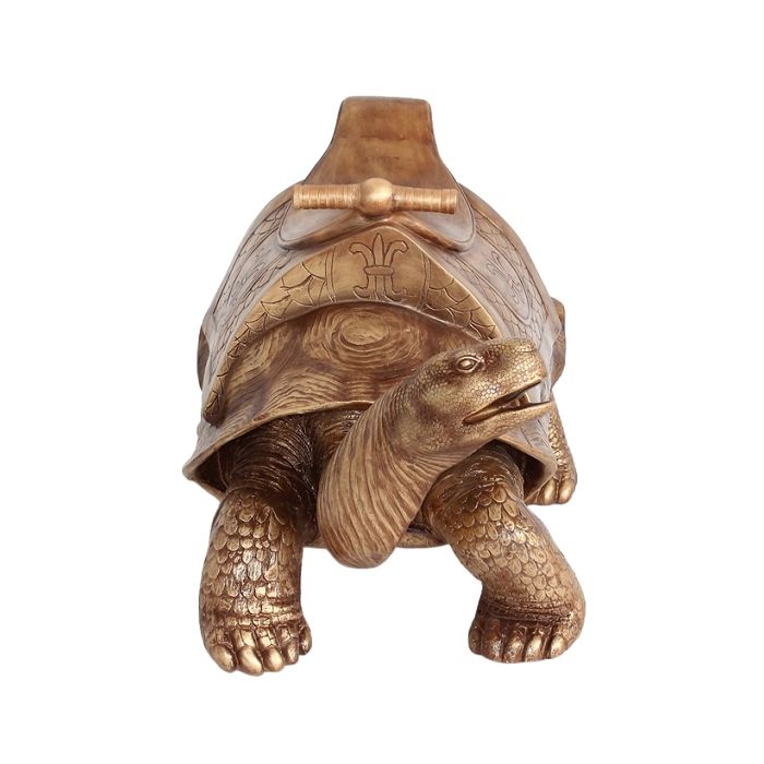 Schildkröte Gold mit Sattel lebensgroß Sitzmöglichkeit