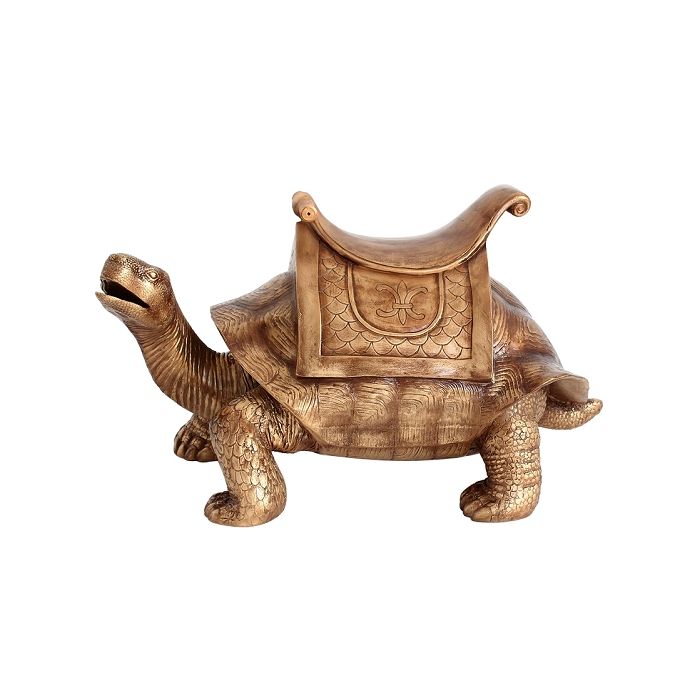 Schildkröte Gold mit Sattel lebensgroß Sitzmöglichkeit