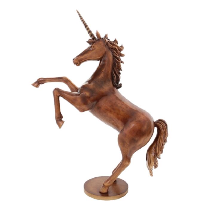 Einhorn Antikgold verkleinert Deko- & Werbefigur