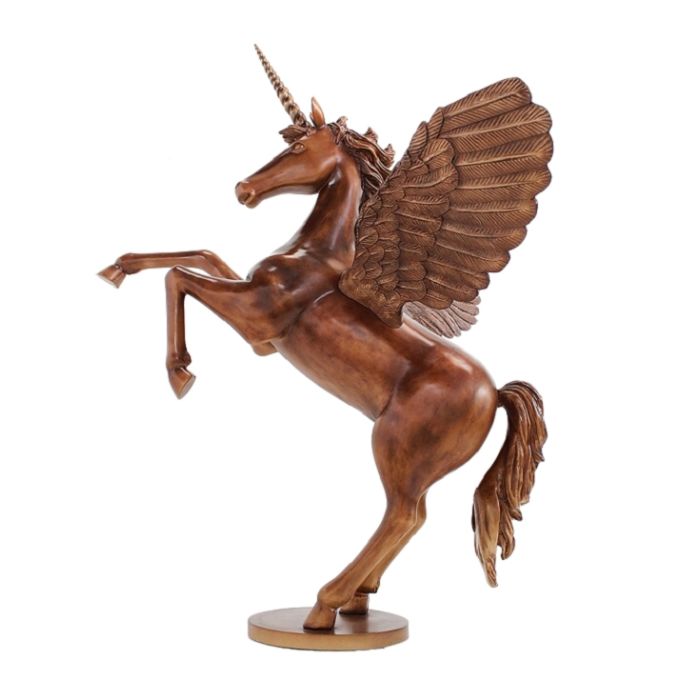 Einhorn mit Flügeln Antikgold verkleinert Deko- & Werbefigur