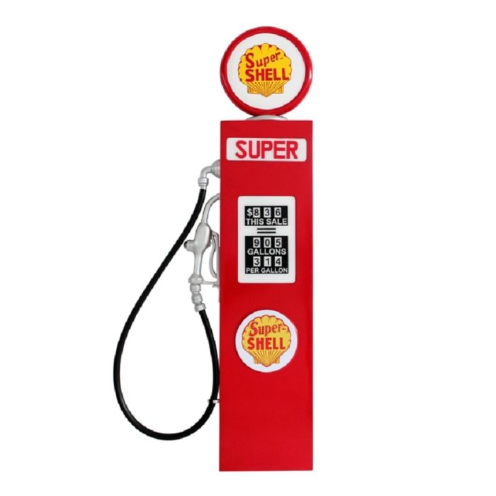 Retro Zapfsäule Rot als Wanddeko lebensgroß Dekorationsfigur