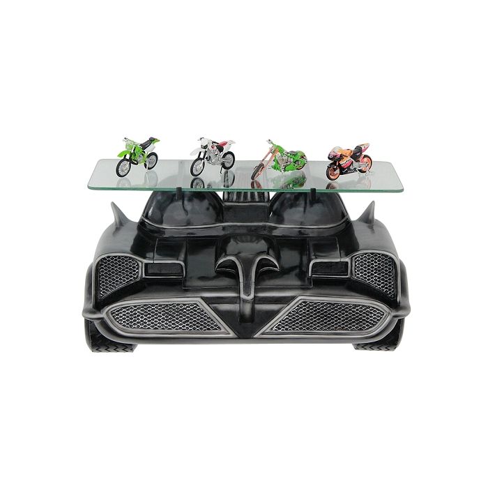 Wandregal Batmobil Schwarz mit Glassplatte verkleinert Tisch