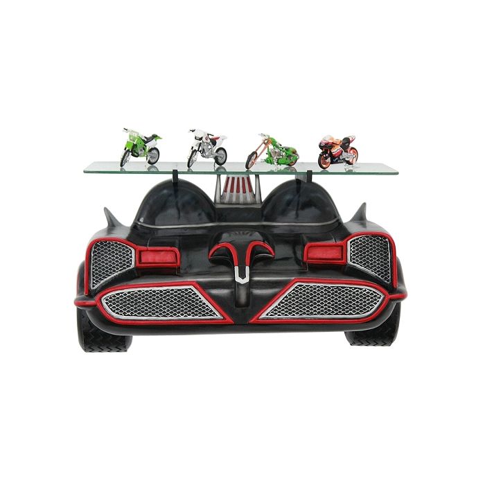 Wandregal Batmobil Schwarz Rot mit Glassplatte verkleinert Tisch
