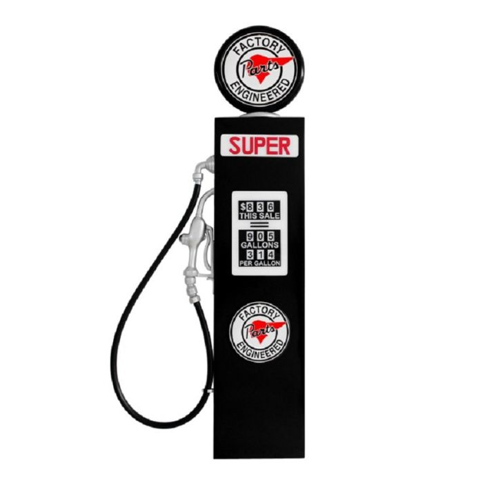 Oldschool Tankstelle Schwarz als Wanddeko groß lebensgroß Dekorationsfigur
