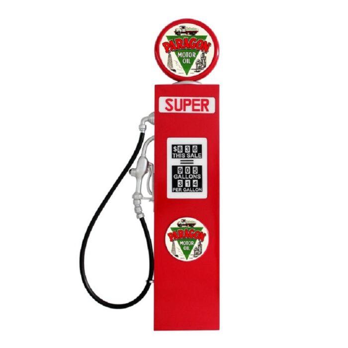 Vintage Tankstelle Rot als Wanddeko groß lebensgroß Dekorationsfigur
