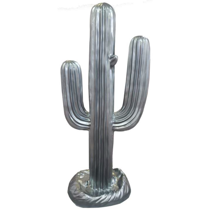 Kaktus in metallic grün lebensgroß Dekorationsfigur