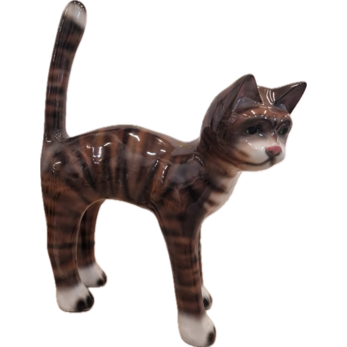 Katze naturell stehend vergrößert Dekorationsfigur