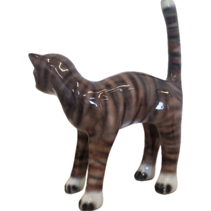 Katze naturell stehend vergrößert Dekorationsfigur