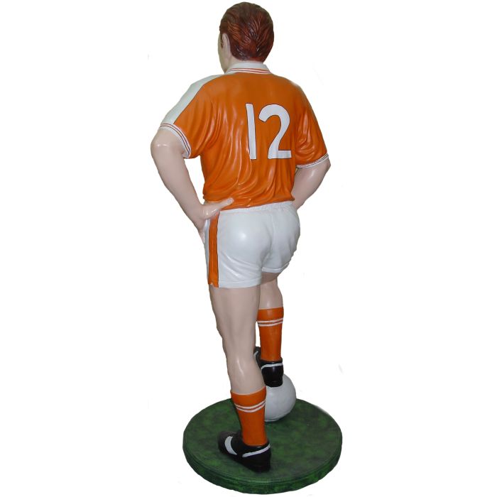 Fußballer weiß lebensgroß Dekorationsfigur