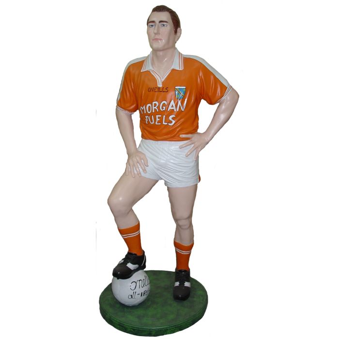 Fußballer weiß lebensgroß Dekorationsfigur