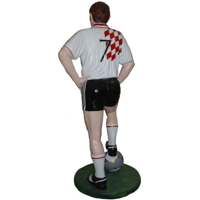 Fußballer orange lebensgroß Dekorationsfigur