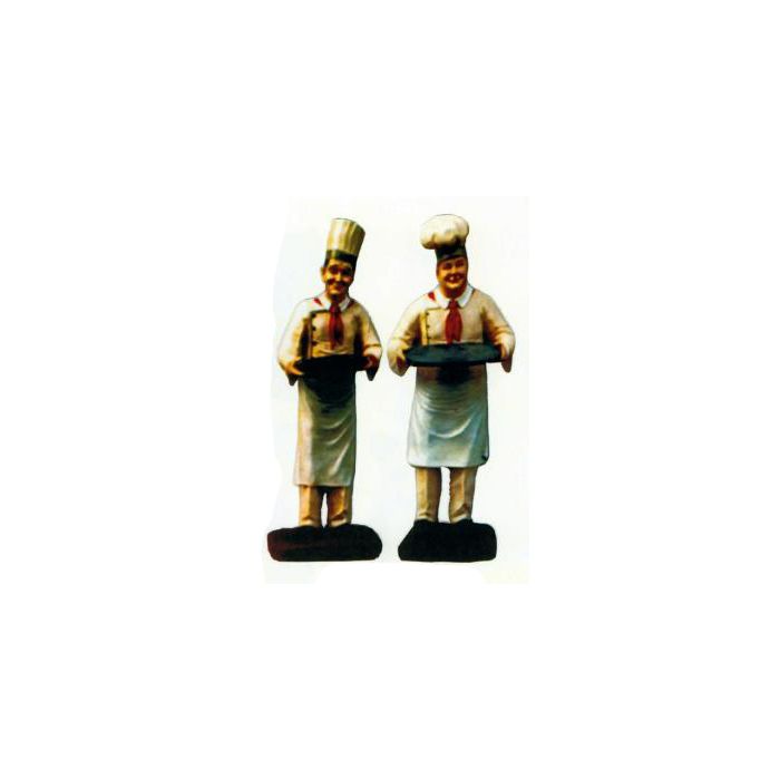 Dick und Doof als Bäcker mit Tablett verkleinert Dekorationsfigur