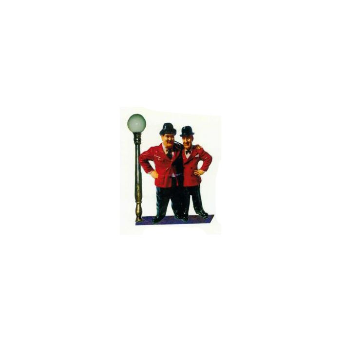 Dick und Doof Arm in Arm mit Laterne verkleinert Dekorationsfigur