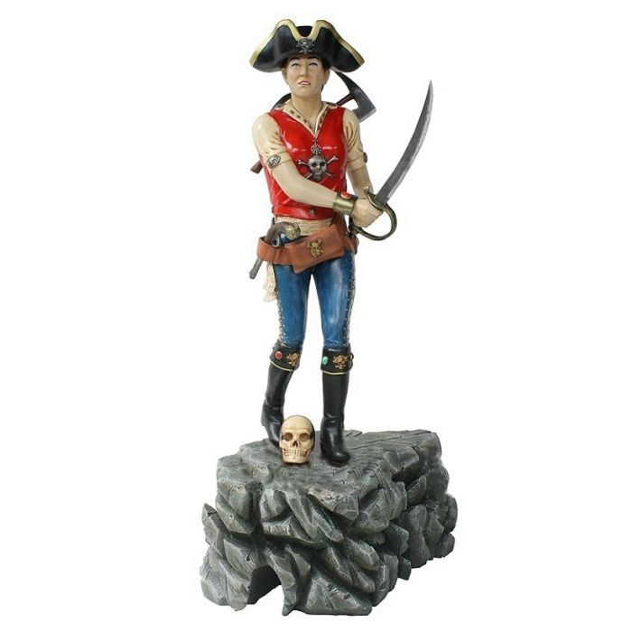 Piratenfrau mit Schwert lebensgroß Minigolf