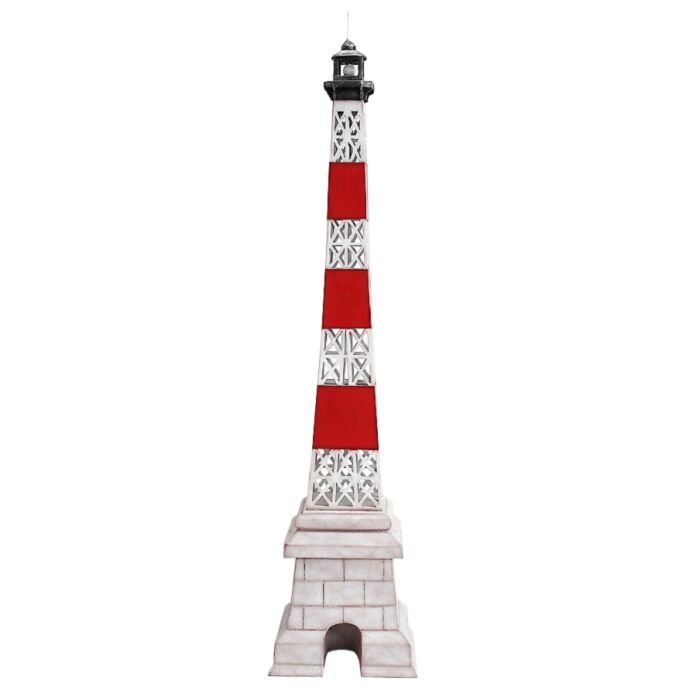 Leuchtturm Gitter rot weiß auf Säule groß verkleinert Dekorationsfigur