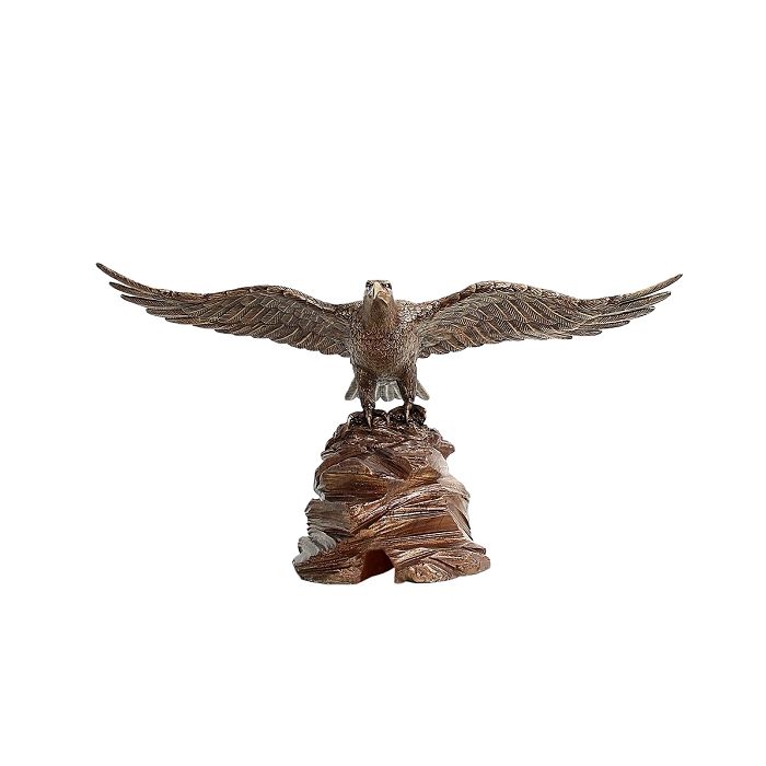 Gold bronze Adler auf Stein lebensgroß Minigolf