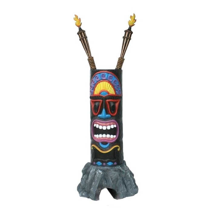 Tiki Maske auf Stein 1 lebensgroß Minigolf