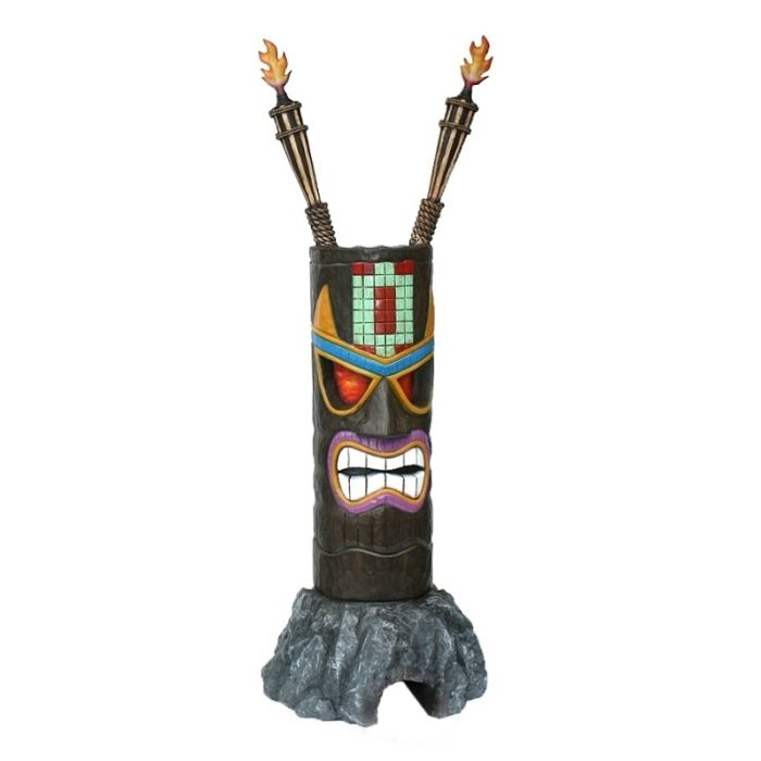 Tiki Maske auf Stein 3 lebensgroß Minigolf