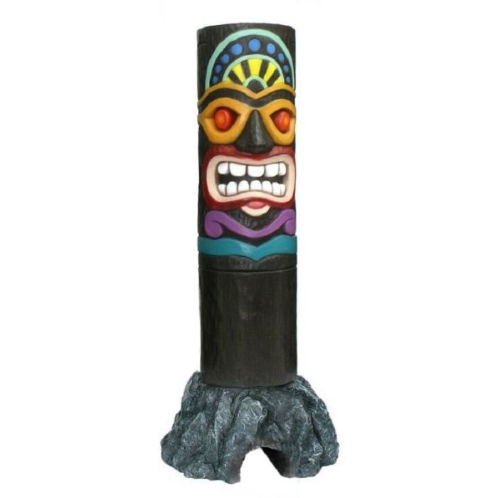 Tiki Maske auf Stein 9 lebensgroß Minigolf