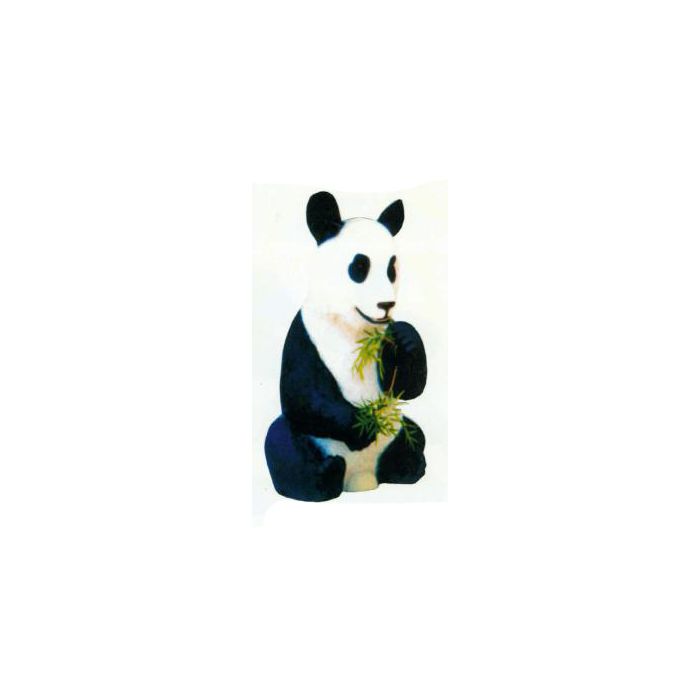 Pandabär sitzt und isst Bambus lebensgroß Dekorationsfigur
