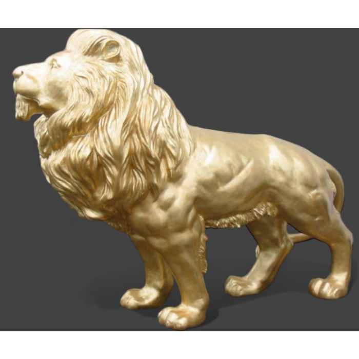 goldener Löwe lebensgroß Deko- & Werbefigur