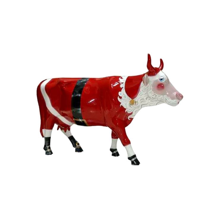 Kuh Weihnachtsmann lebensgroß Deko- & Werbefigur