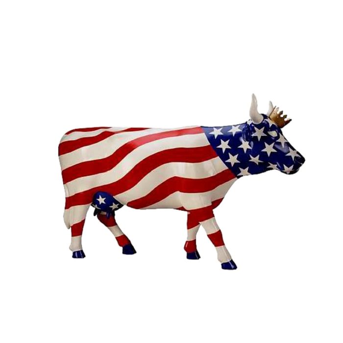 Kuh Amerika mit Krone lebensgroß Deko- & Werbefigur