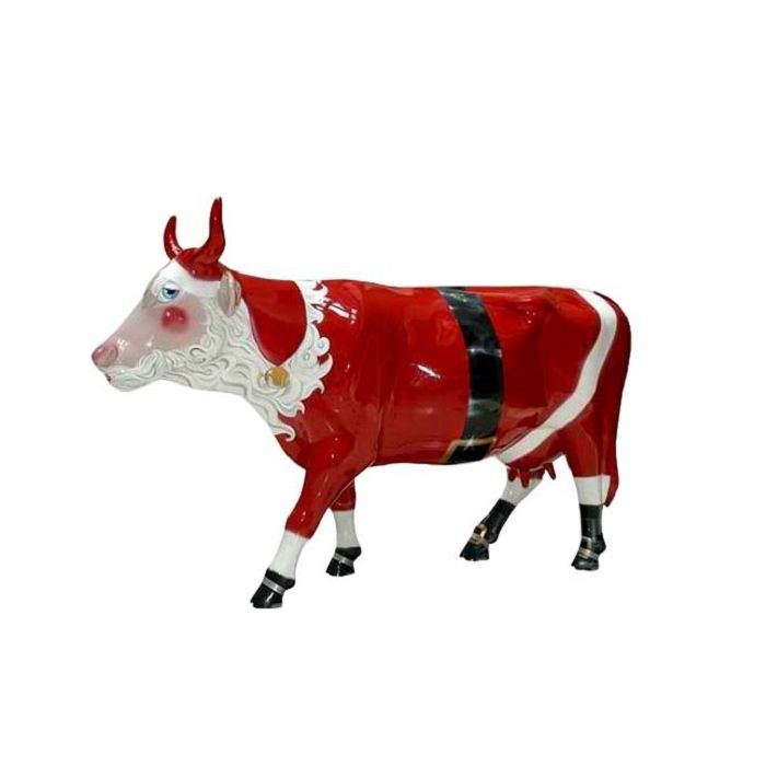 Kuh Weihnachtsmann klein verkleinert Deko- & Werbefigur