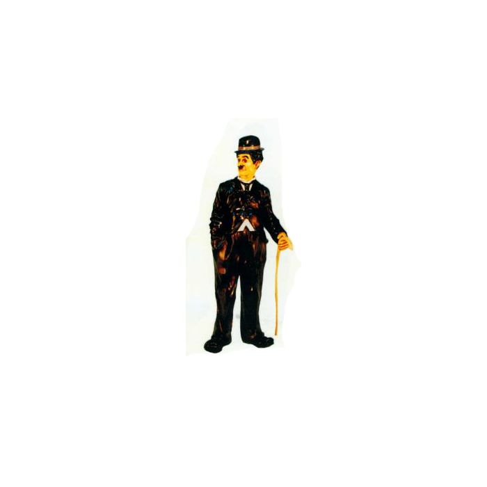 Charlie Chaplin erstaunt mit Stock verkleinert Dekorationsfigur