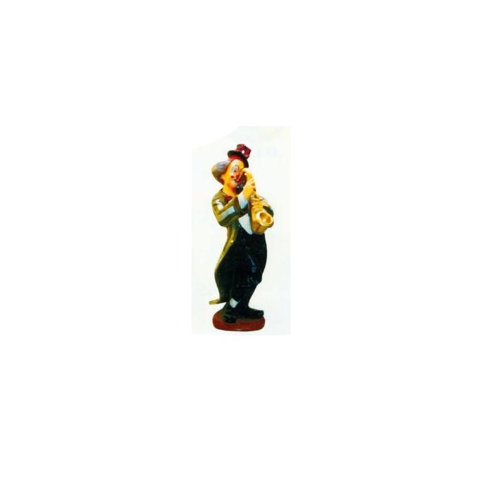 kleiner Clown mit Saxophon verkleinert Dekorationsfigur