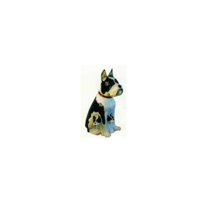 Bulldogge mit Welpen lebensgroß Dekorationsfigur
