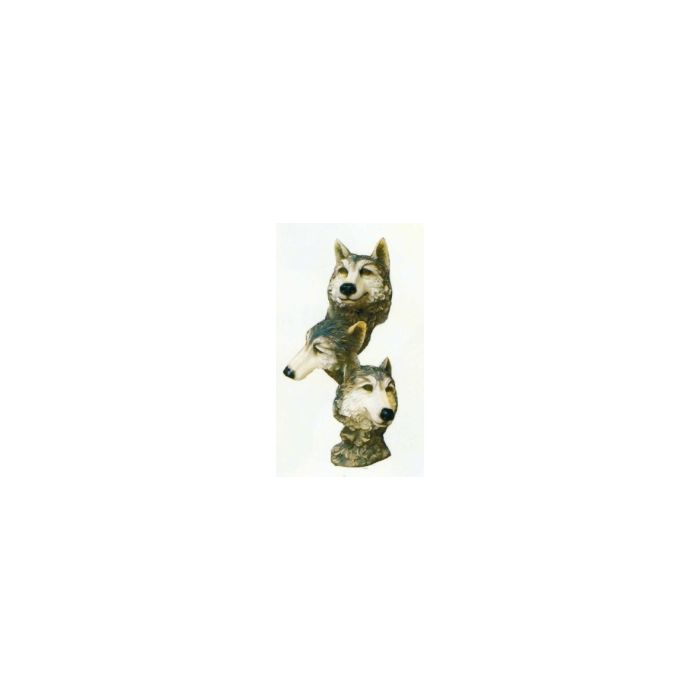 3 Wolfsköpfe als Statue verkleinert Dekoköpfe & Büsten