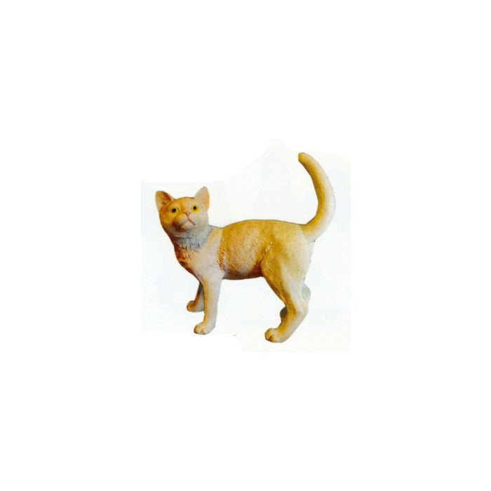 beige stehende Katze lebensgroß Dekorationsfigur