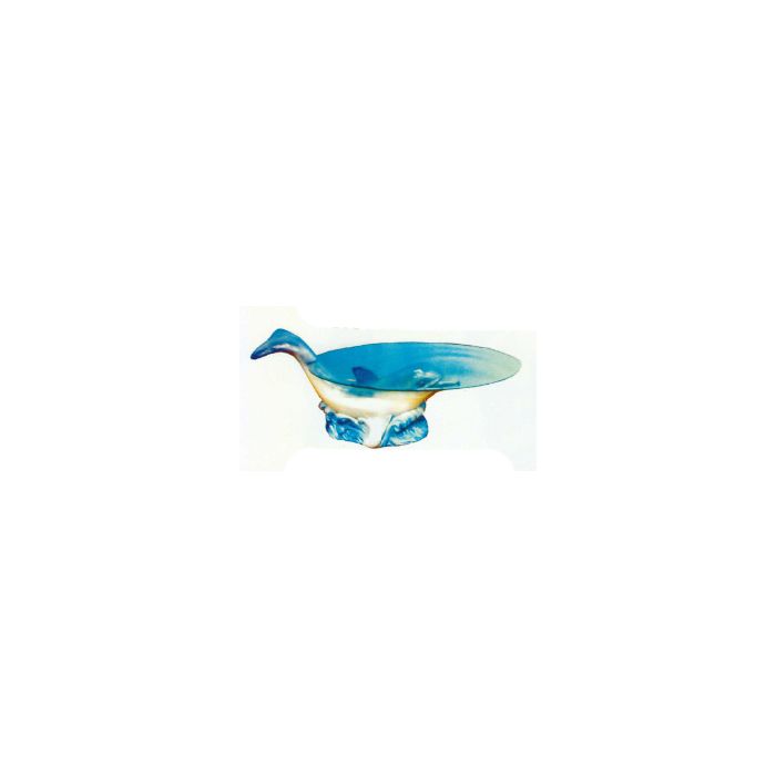 Glastisch mit schwimmenden Delfin vergrößert Tisch