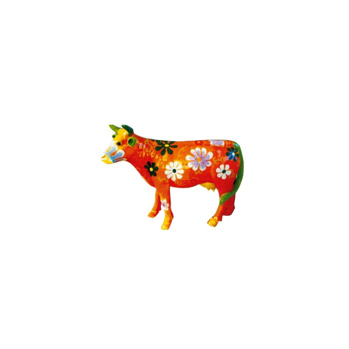 kleine Kuh bemalt mit Blüten verkleinert Deko- & Werbefigur