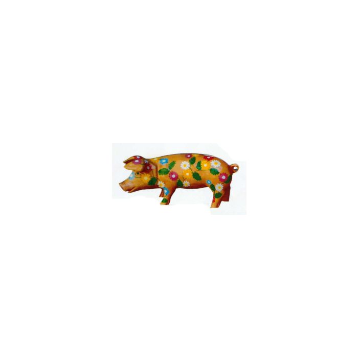 Schweinchen mit Blumen bemalt verkleinert Dekorationsfigur