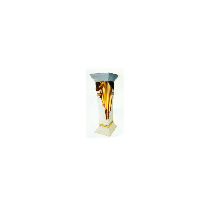 halbhohe Säule mit goldenem Tuch lebensgroß Säule