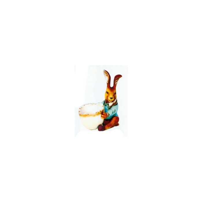 kleiner Osterhase mit Eierschale als Gefäß lebensgroß Dekorationsfigur