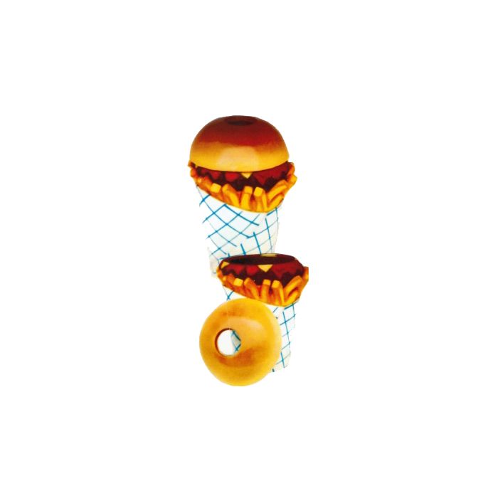 Hamburger mit Pommes als Mülleimer übergroß XXL Deko- & Werbefigur