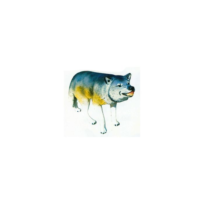 lebensgroßer Wolf mit fletschenden Zähnen lebensgroß Deko- & Werbefigur
