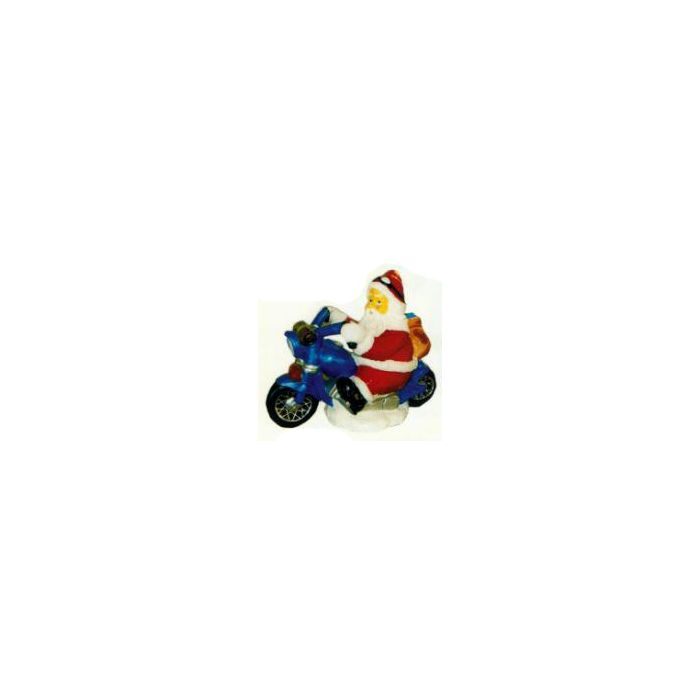 Weihnachtsmann klein auf Motorrad verkleinert Dekorationsfigur