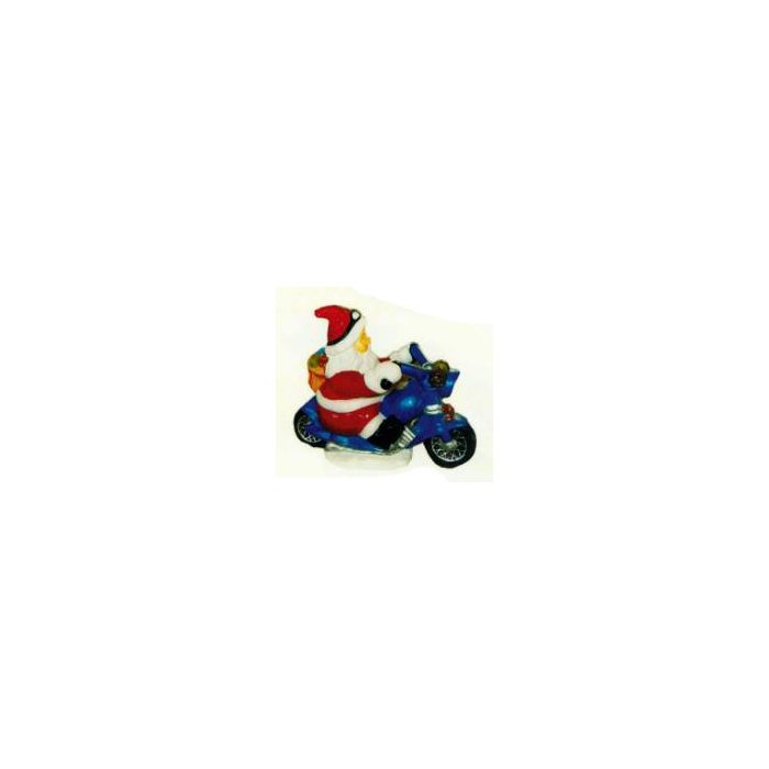 Weihnachtsmann klein auf Motorrad verkleinert Dekorationsfigur
