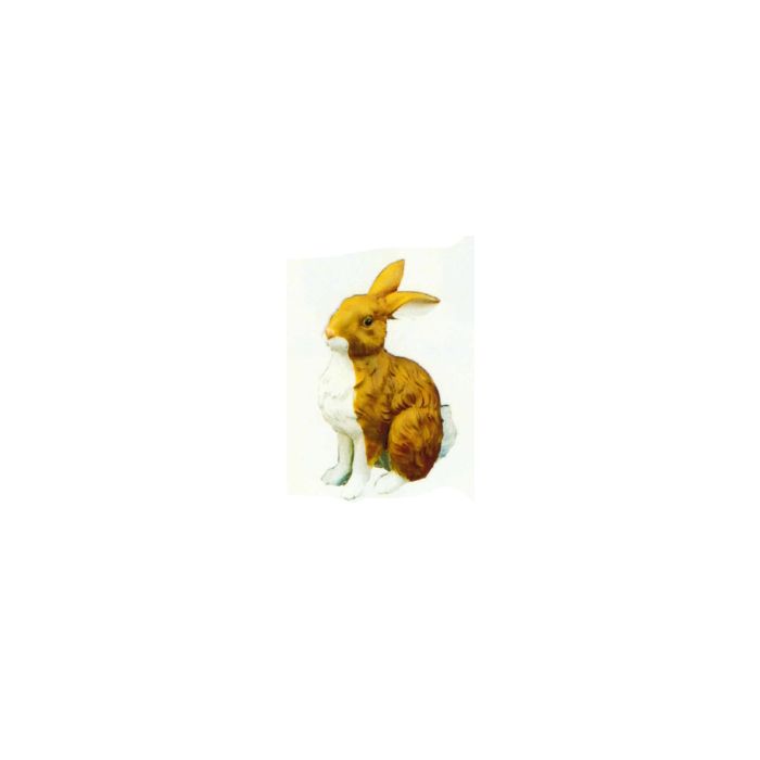 sitzender großer Hase braun weiß lebensgroß Dekorationsfigur