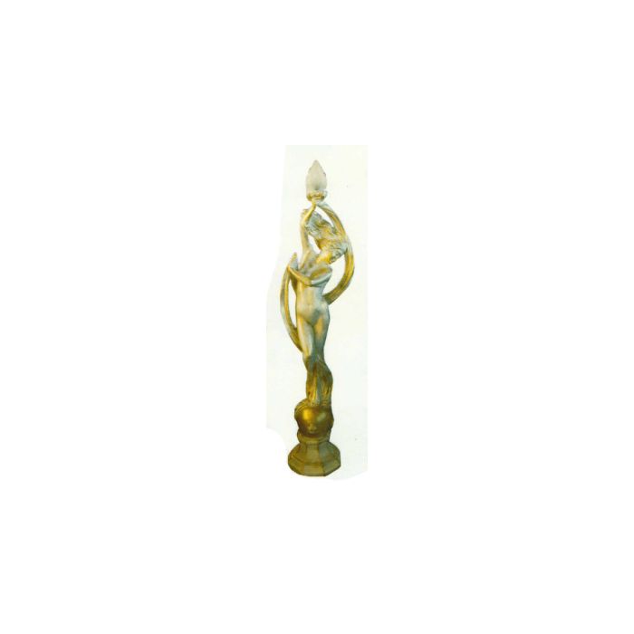 antike Frauenstatue gold silber mit Lampe verkleinert Beleuchtung