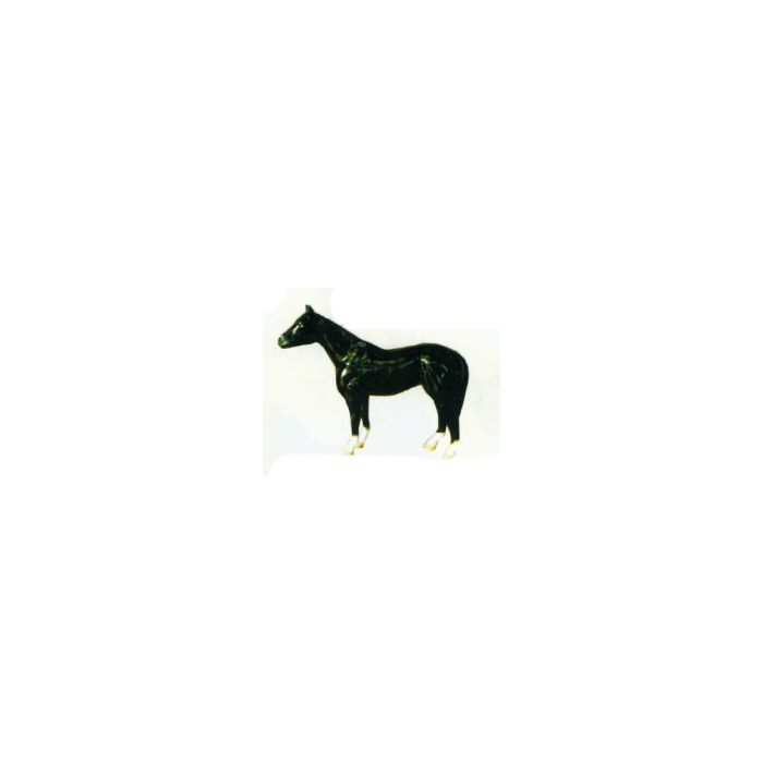 kleines schwarzes Pferd Kopf oben verkleinert Dekorationsfigur