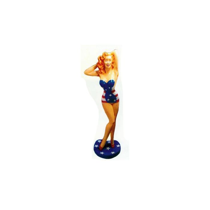 sexy amerikanisches Girl blond lebensgroß Dekorationsfigur