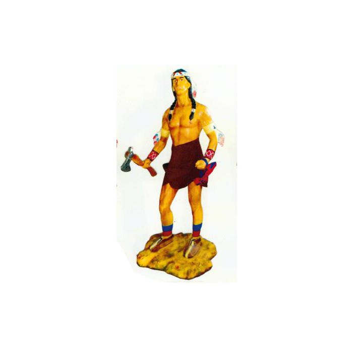 lebensgroßer Indianer mit Kriegsbeil lebensgroß Dekorationsfigur